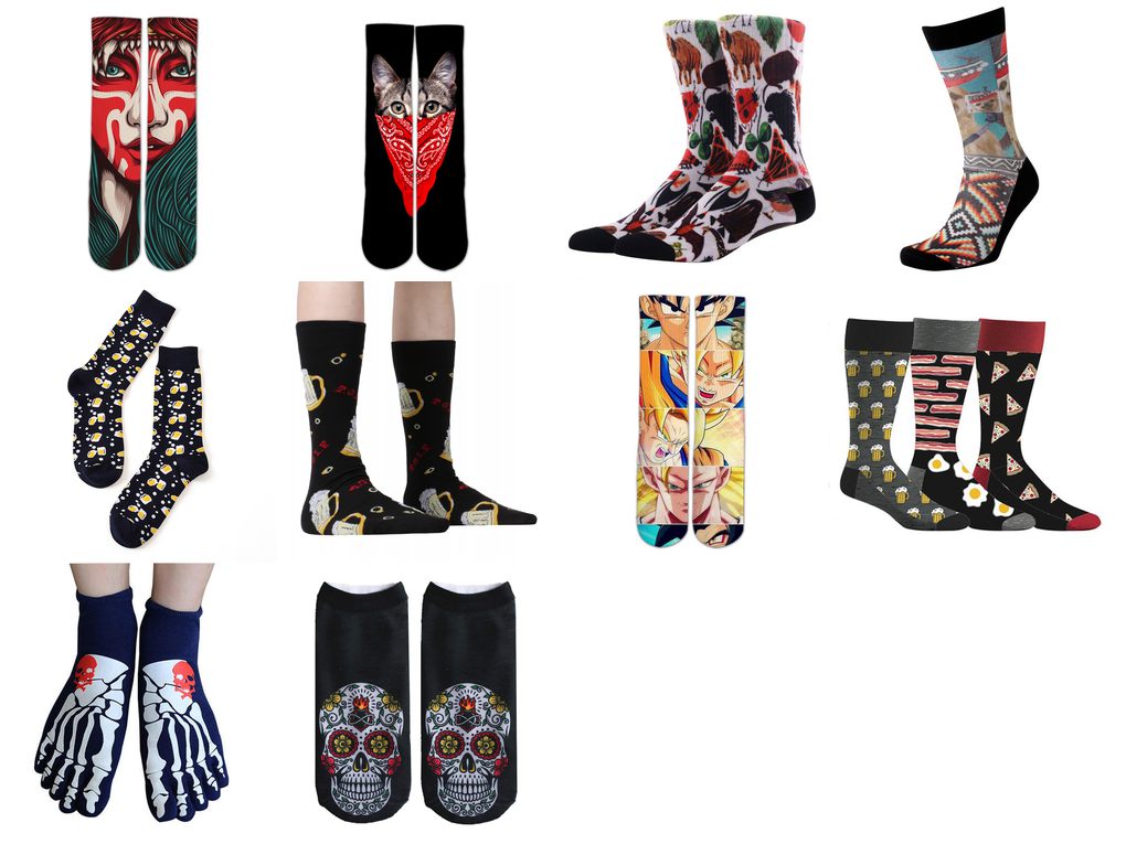 mens printed socks